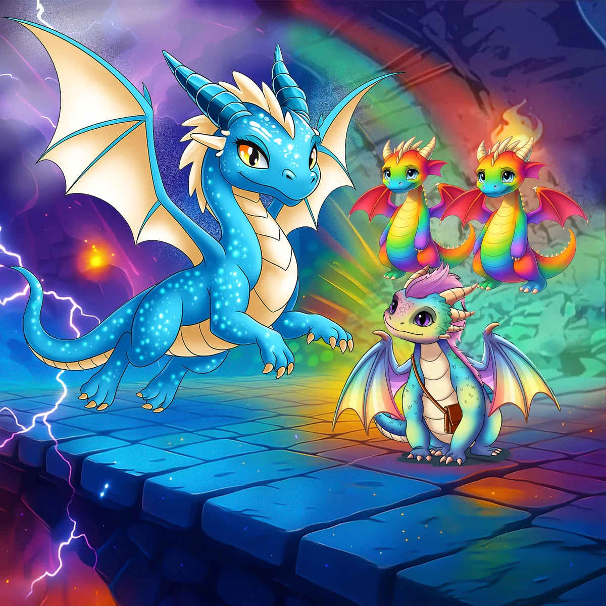 Dragon color restored illustration