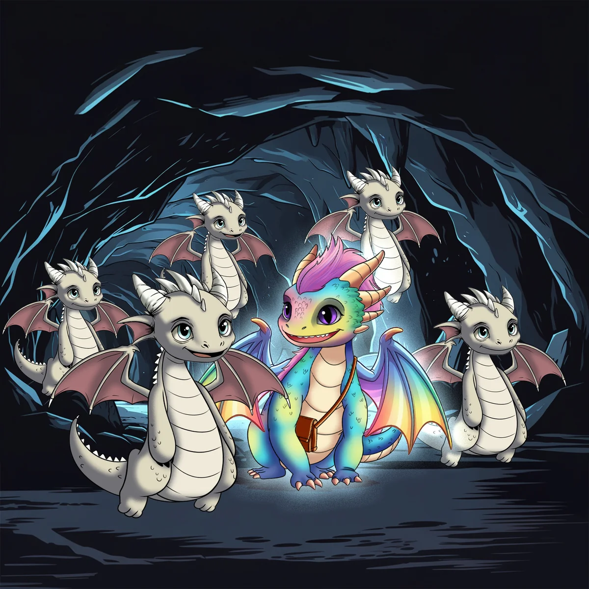Dragon group illustration