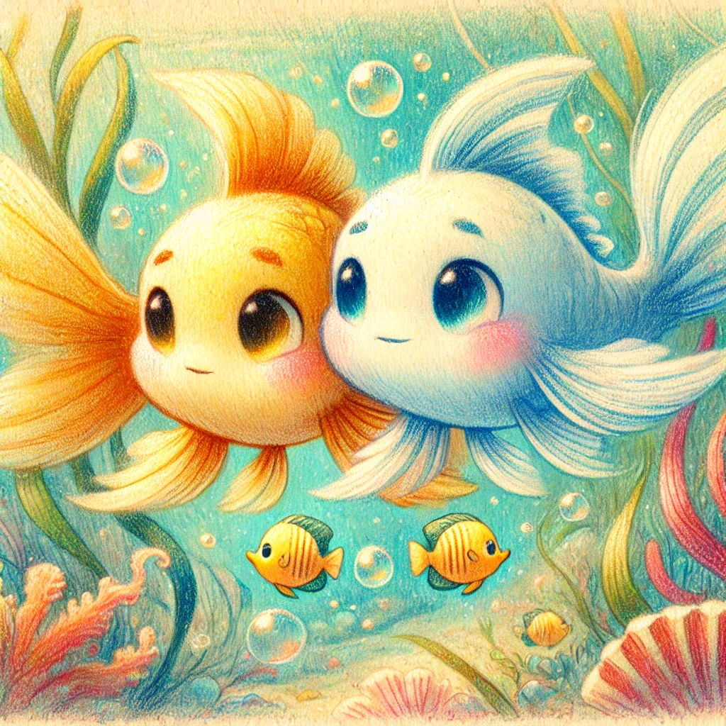 Two colorful fish swimming underwater