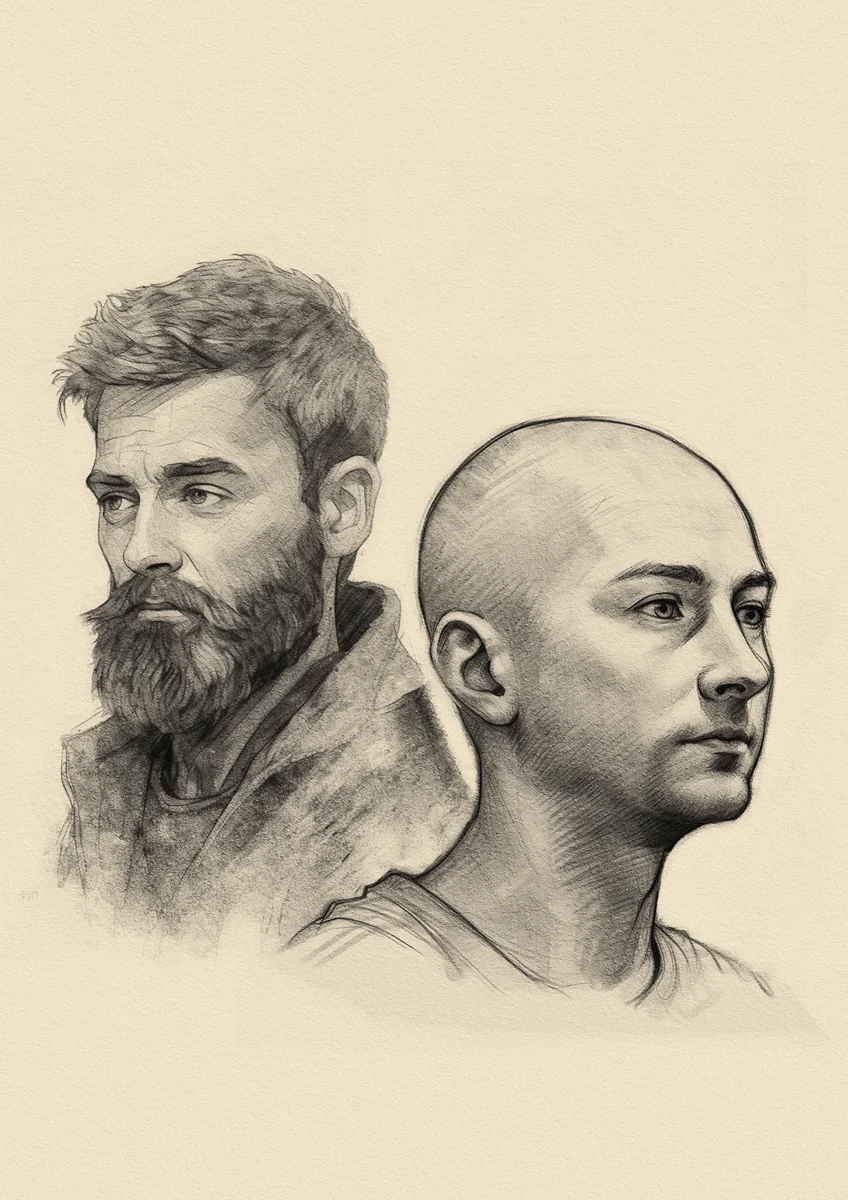 Graphite portraits illustration
