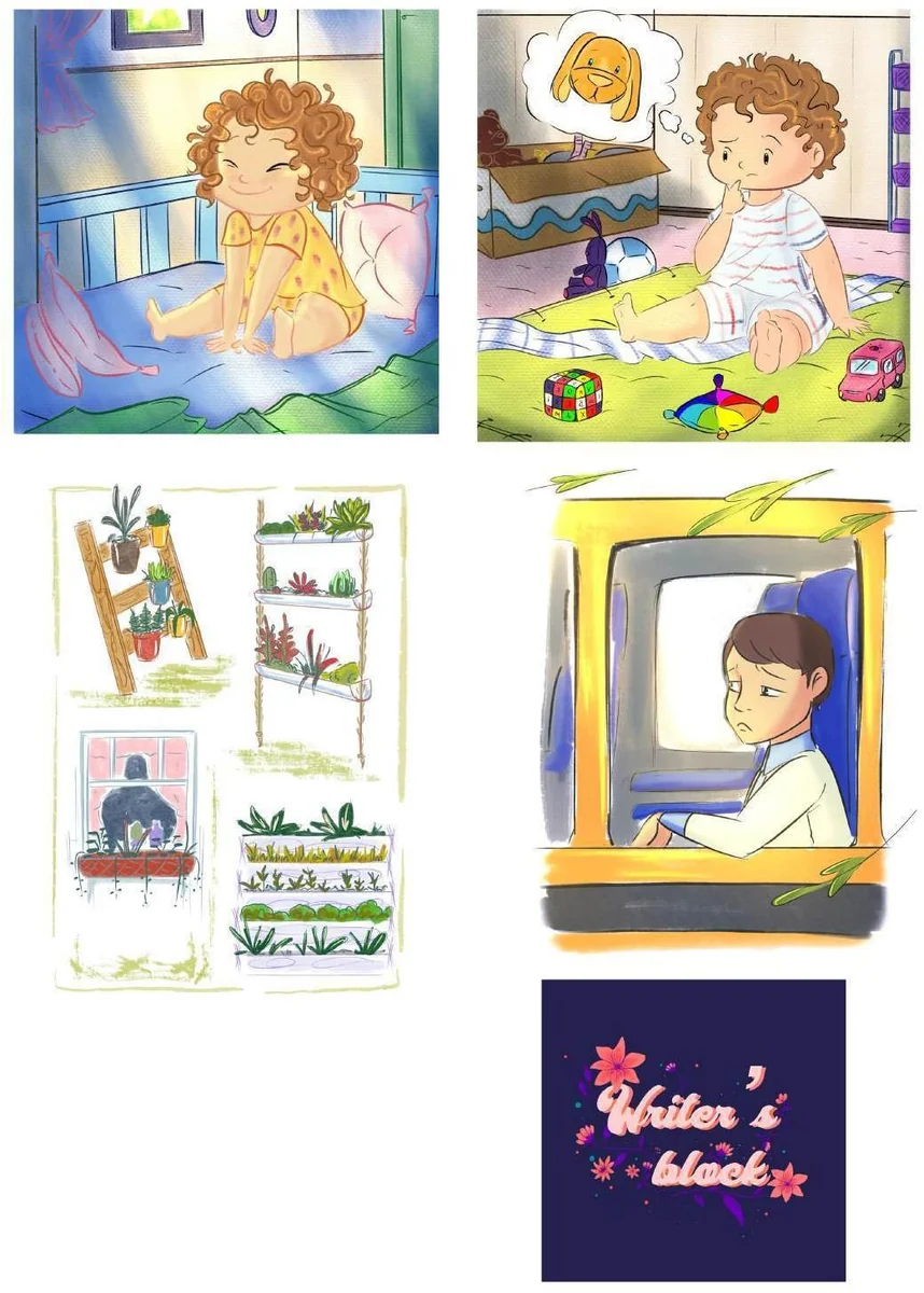 Curated illustration sample board 1