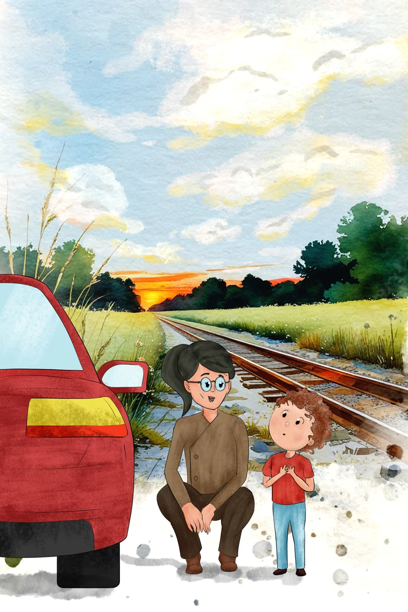 Watercolor children’s book illustration, scene 13