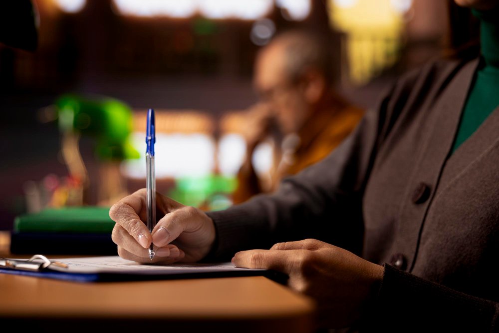 Author and editor reviewing a book manuscript